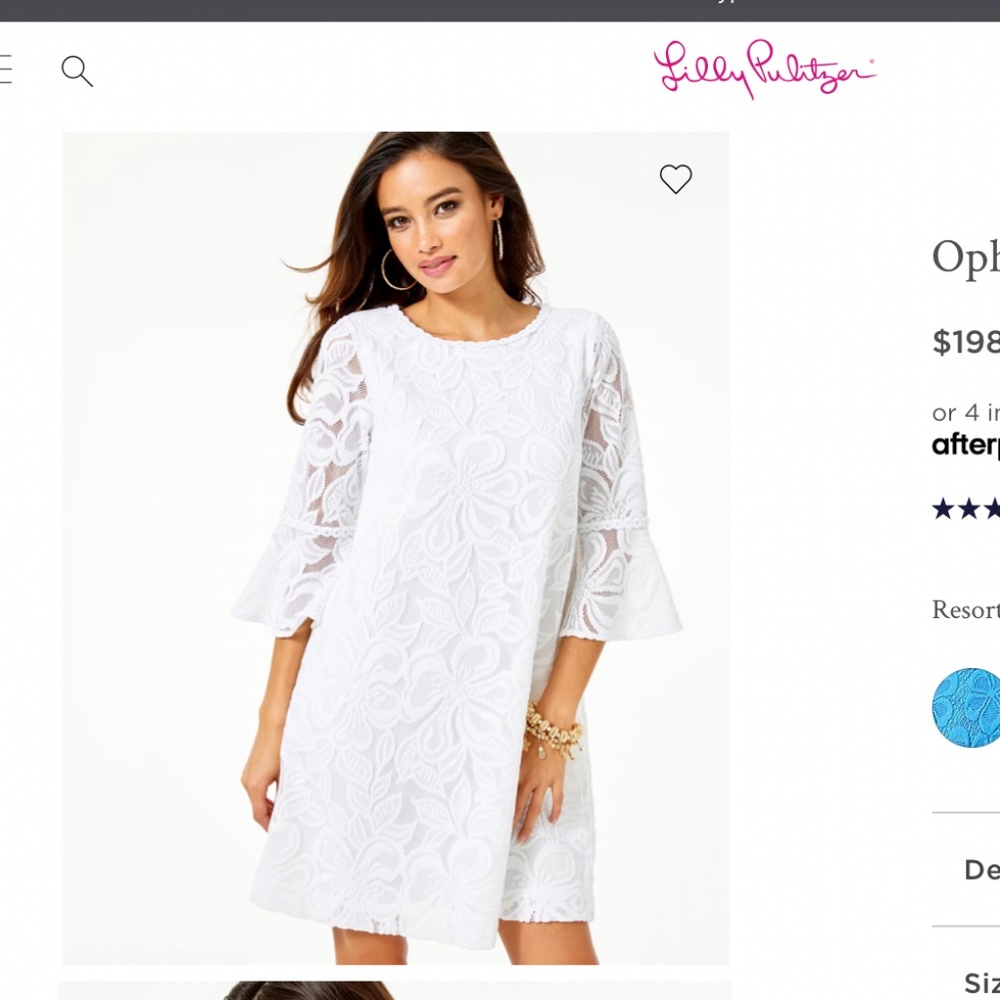 Lily Pulitzer White Ophelia Lace Swing Dress
